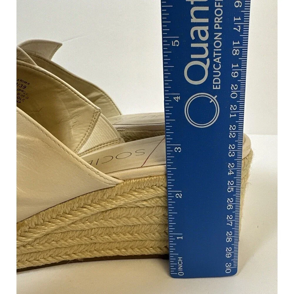 Sole Society Espadrille Beige Bow Wedges Size 8.5